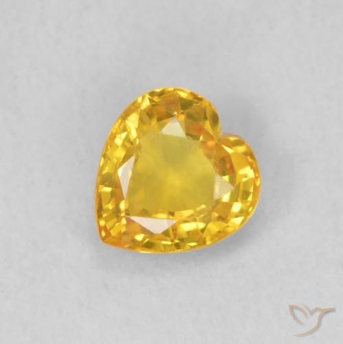 0.43ct 자연스러운 골든 사파이어, 마음, VS