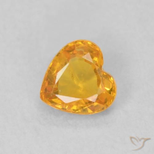 0.48ct 자연스러운 살구 오렌지 사파이어, 마음, VS