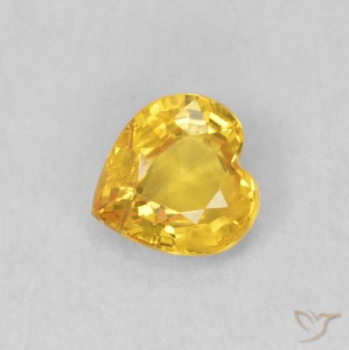 0.41ct 자연스러운 골든 사파이어, 마음, VS