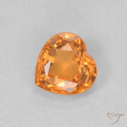 0.46ct 자연스러운 미디엄 오렌지 사파이어, 마음, VVS-VS