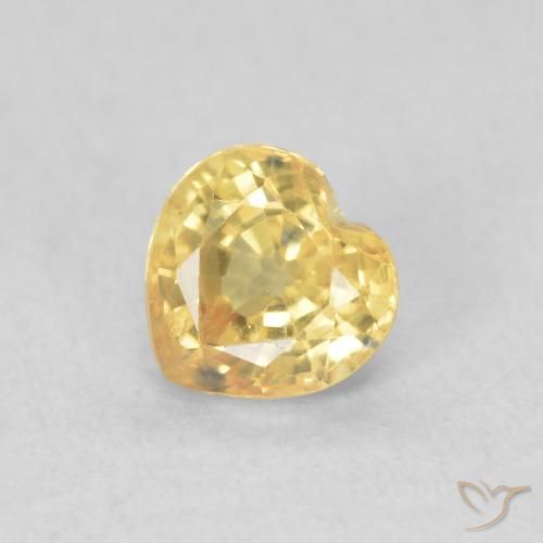 0.54ct 자연스러운 골든 오렌지 사파이어, 마음, VVS-VS