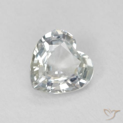 0.79ct 자연스러운 옅은 황록색 사파이어, 마음, VVS