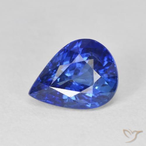 4.10ct 수레국화 블루 사파이어, 배 모양, VS