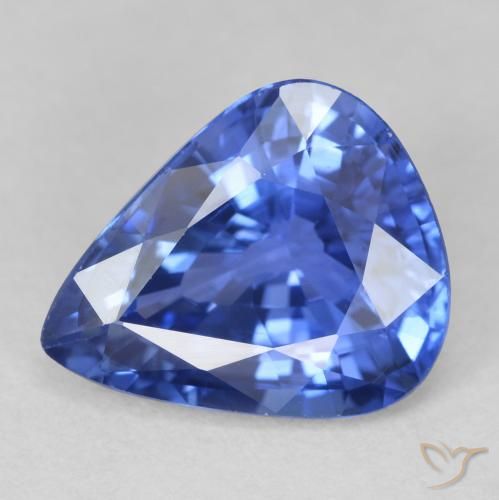 4.24ct 자연스러운 수레국화 블루 사파이어, 배 모양, VVS-VS