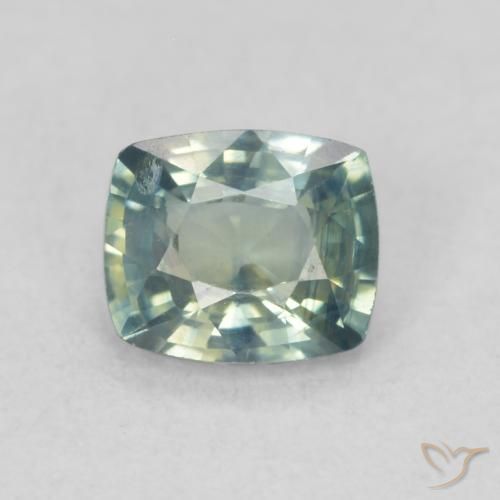0.67ct 자연스러운 미디엄 그린 사파이어, 방석, VS
