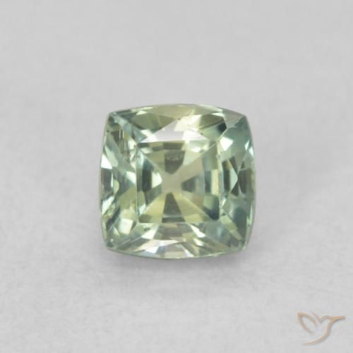 0.57ct 자연스러운 Medium Light-Green 사파이어, 방석, VS