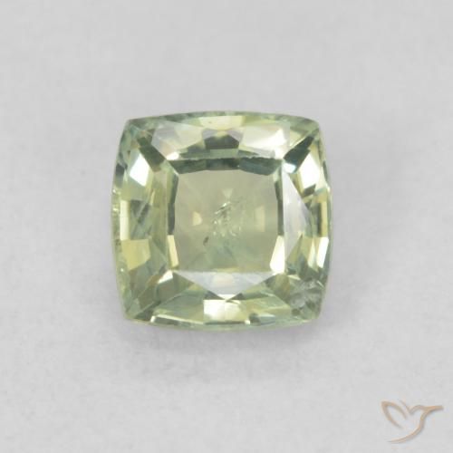 0.61ct 자연스러운 Medium Light-Green 사파이어, 방석, SI