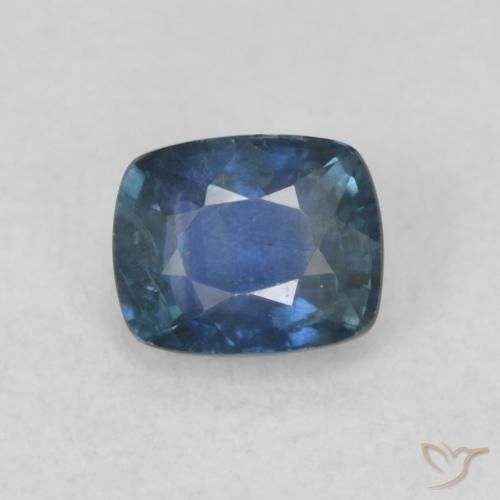 0.60ct 자연스러운 네이비 블루 사파이어, 방석, VS