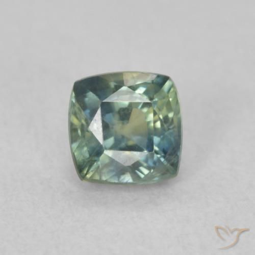 0.56ct 자연스러운 미디엄 블루 그린 사파이어, 방석, VS