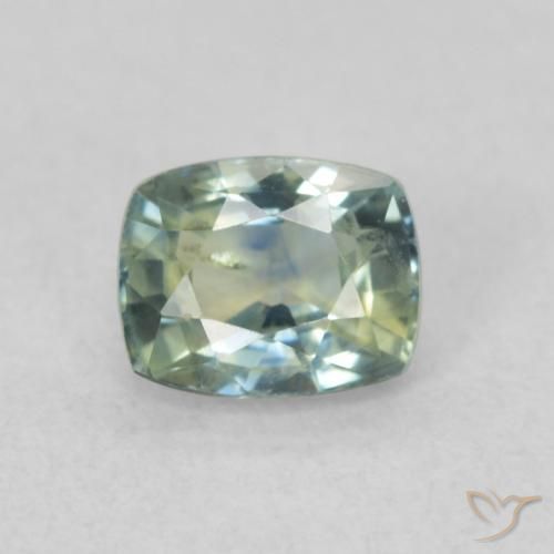 0.62ct 자연스러운 초록빛이 도는 파란색 사파이어, 방석, VS