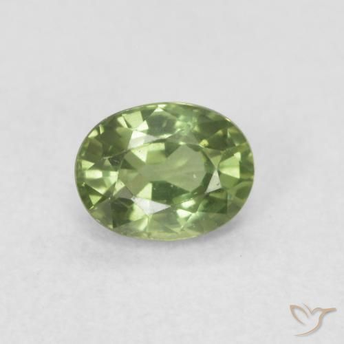 0.48ct 자연스러운 미디엄 그린 사파이어, 타원형, VVS-VS