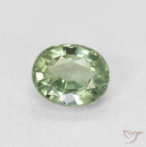0.56ct 자연스러운 라이트 세이지 그린 사파이어, 타원형, VVS-VS