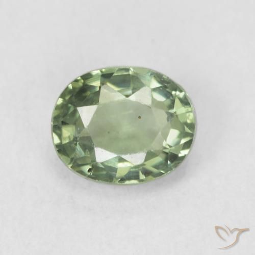 0.66ct 자연스러운 연한 초록색 사파이어, 타원형, VVS-VS