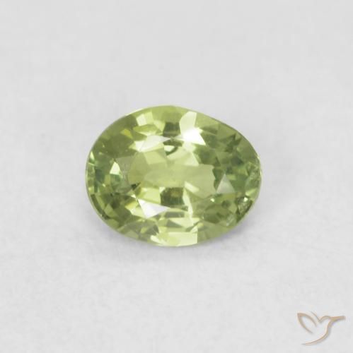 0.32ct 자연스러운 라이트 라이블리 그린 사파이어, 타원형, VVS-VS