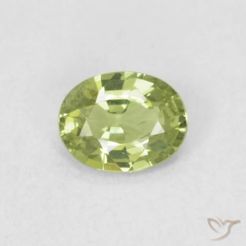 0.35ct 자연스러운 라이트 라이블리 그린 사파이어, 타원형, VVS-VS