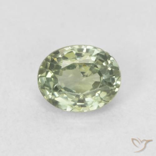 0.58ct 자연스러운 연한 초록색 사파이어, 타원형, VVS-VS