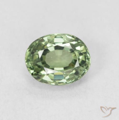 0.59ct 자연스러운 Medium Light Green 사파이어, 타원형, VVS-VS