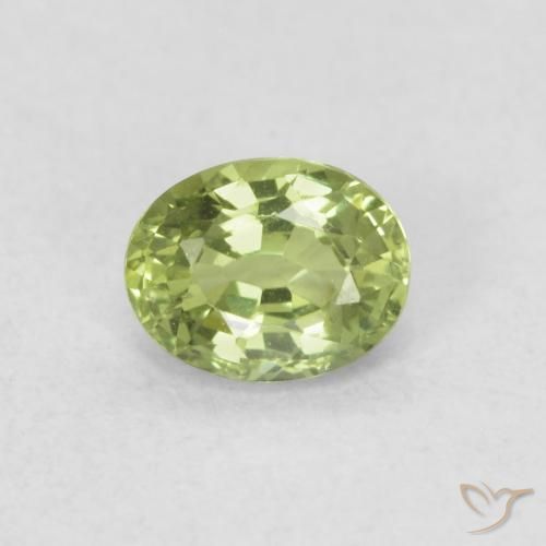 0.44ct 자연스러운 라이트 라이블리 그린 사파이어, 타원형, VVS-VS