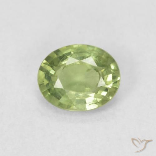 0.42ct 자연스러운 라이트 라이블리 그린 사파이어, 타원형, VVS-VS