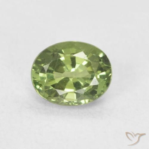 0.52ct 자연스러운 미디엄 그린 사파이어, 타원형, VVS-VS