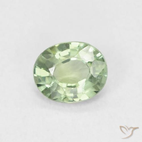 0.46ct 자연스러운 매우 밝은 세이지 그린 사파이어, 타원형, VVS-VS