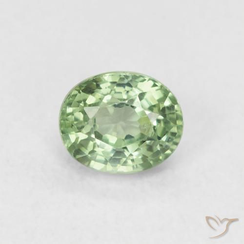 0.61ct 자연스러운 라이트 포레스트 그린 사파이어, 타원형, VVS-VS