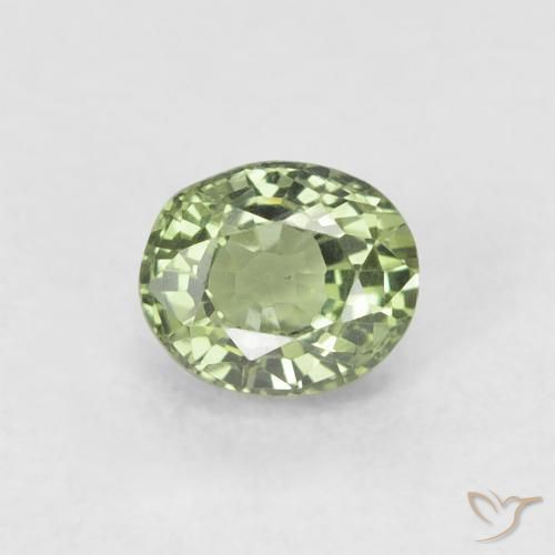 0.63ct 자연스러운 매우 밝은 녹색 사파이어, 타원형, VVS-VS