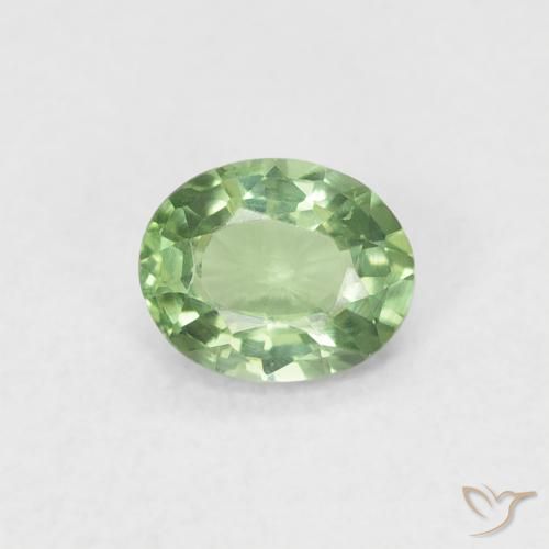 0.40ct 자연스러운 연한 초록색 사파이어, 타원형, VVS-VS