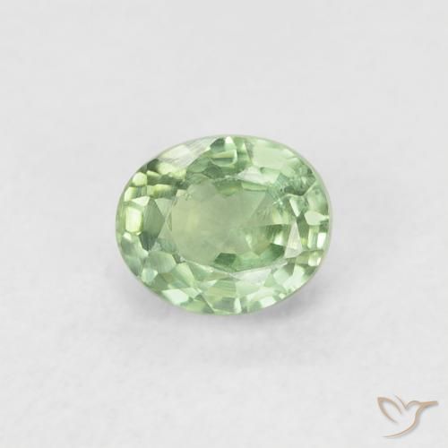 0.56ct 자연스러운 연한 초록색 사파이어, 타원형, VVS-VS
