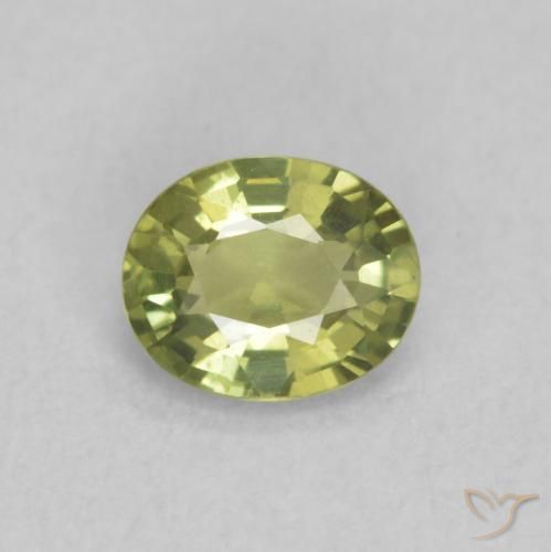 0.46ct 자연스러운 라이트 어스시 그린 사파이어, 타원형, VVS-VS