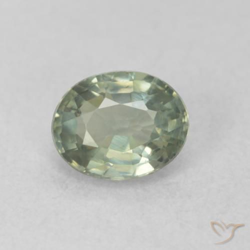 0.55ct 자연스러운 따뜻한 녹색 사파이어, 타원형, VVS-VS
