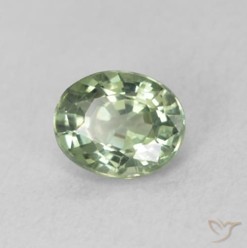 0.54캐럿 천연 Medium Light-Green 사파이어, 타원형, VVS