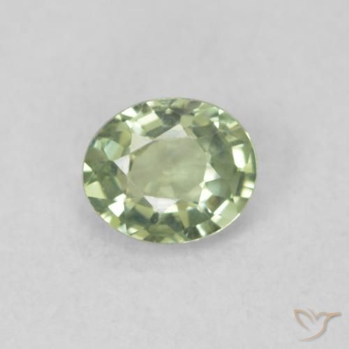 0.46ct 자연스러운 옅은 녹색 사파이어, 타원형, VVS, Photo A