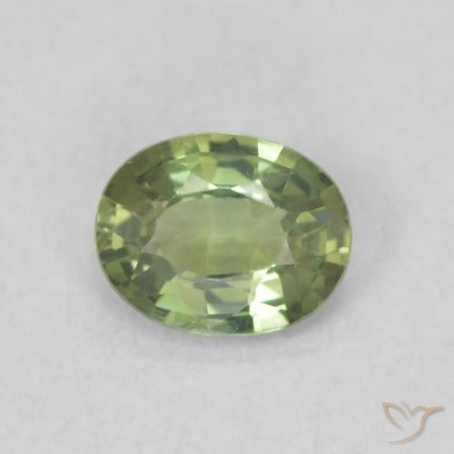 0.47ct 자연스러운 페어 그린 사파이어, 타원형, VVS