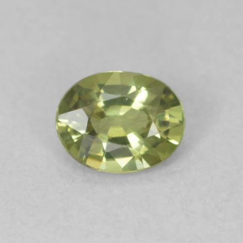 0.41ct 자연스러운 연두색 사파이어, 타원형, VVS
