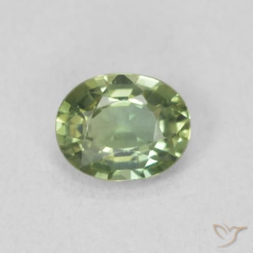 0.40ct 자연스러운 라이트 세이지 그린 사파이어, 타원형, VVS