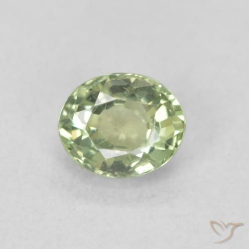 0.51ct 자연스러운 라이트 세이지 그린 사파이어, 타원형, VVS