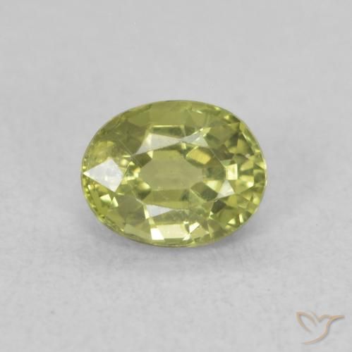 0.49ct 자연스러운 따뜻한 포레스트 그린 사파이어, 타원형, VS
