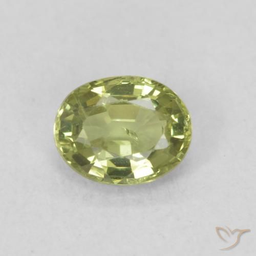 0.45ct 자연스러운 연한 초록색 사파이어, 타원형, VS