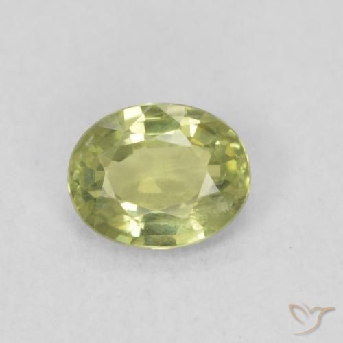 0.41ct 자연스러운 따뜻한 흙빛 녹색 사파이어, 타원형, VS