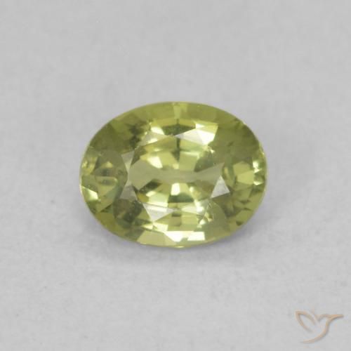 0.45ct 자연스러운 올리브 그린 사파이어, 타원형, VS