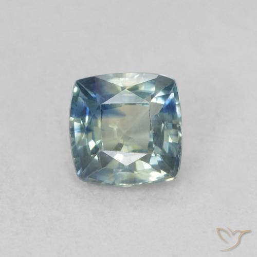 0.44ct 자연스러운 초록빛이 도는 파란색 사파이어, 방석, VS