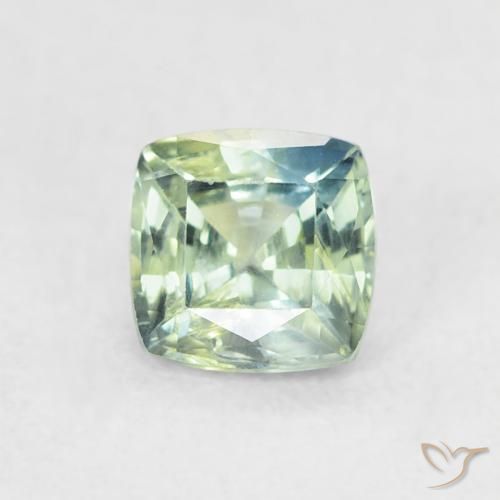 0.63ct 자연스러운 청록색 사파이어, 방석, VS