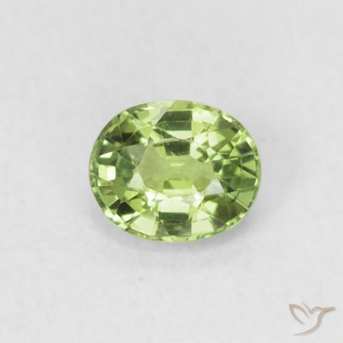 0.48ct 자연스러운 페어 그린 사파이어, 타원형, VVS