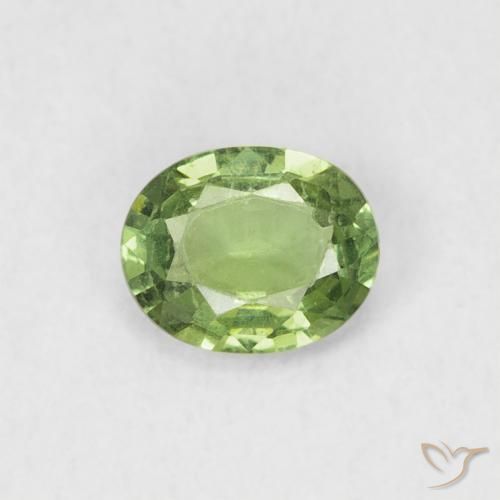 0.41ct 자연스러운 페어 그린 사파이어, 타원형, VVS