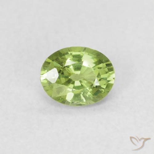 0.40ct 자연스러운 연한 초록색 사파이어, 타원형, VVS