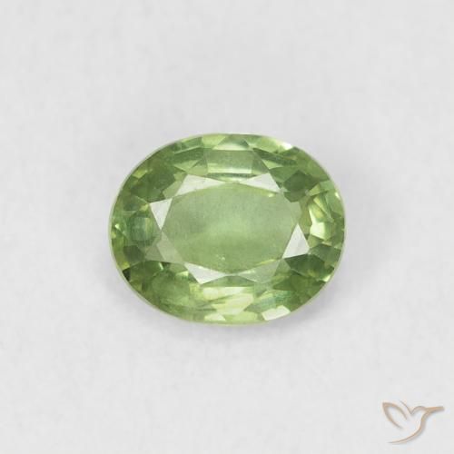0.50ct 자연스러운 미디엄 그린 사파이어, 타원형, VS