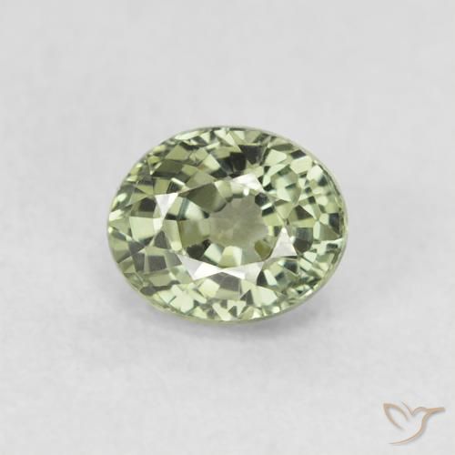 0.68ct 자연스러운 라이트 포레스트 그린 사파이어, 타원형, VVS