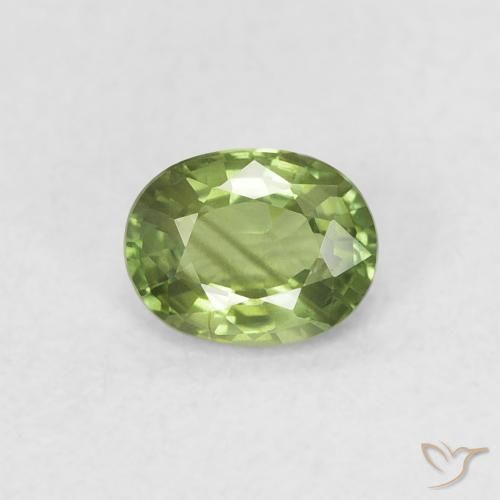 0.44ct 자연스러운 라이트 포레스트 그린 사파이어, 타원형, VS
