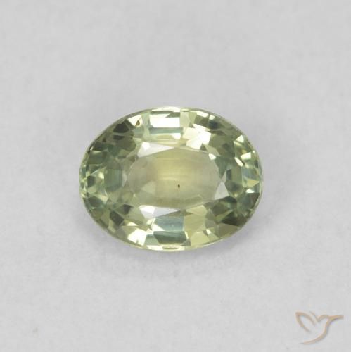 0.43ct 자연스러운 연한 초록색 사파이어, 타원형, VVS-VS